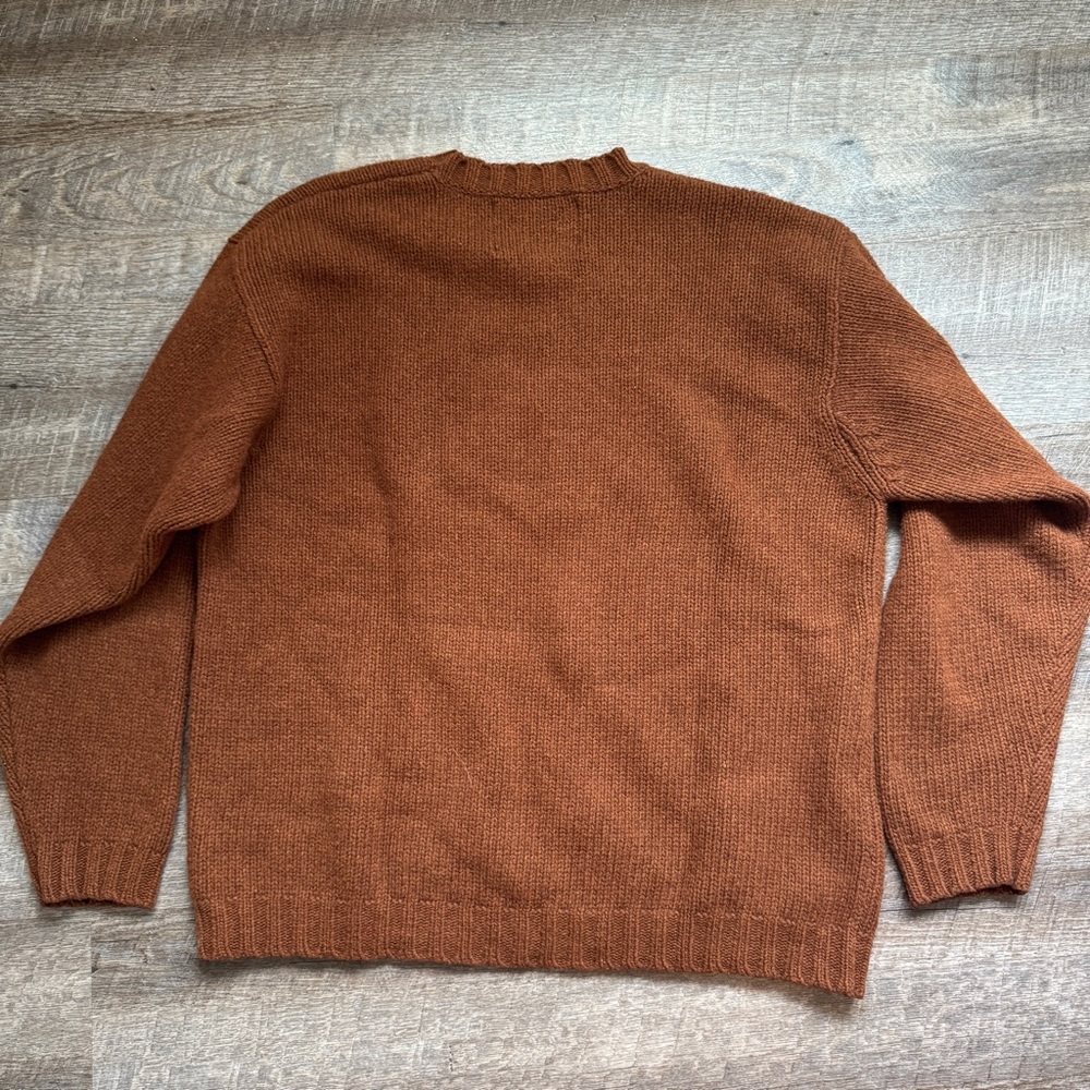 Vintage 90s Abercrombie and Fitch Lambswool Knit Snowflake Grandpa Sweater Large - Picture 9 of 11